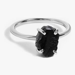 MOON MAGIC - Silver Black Obsidian Ring - Petite
